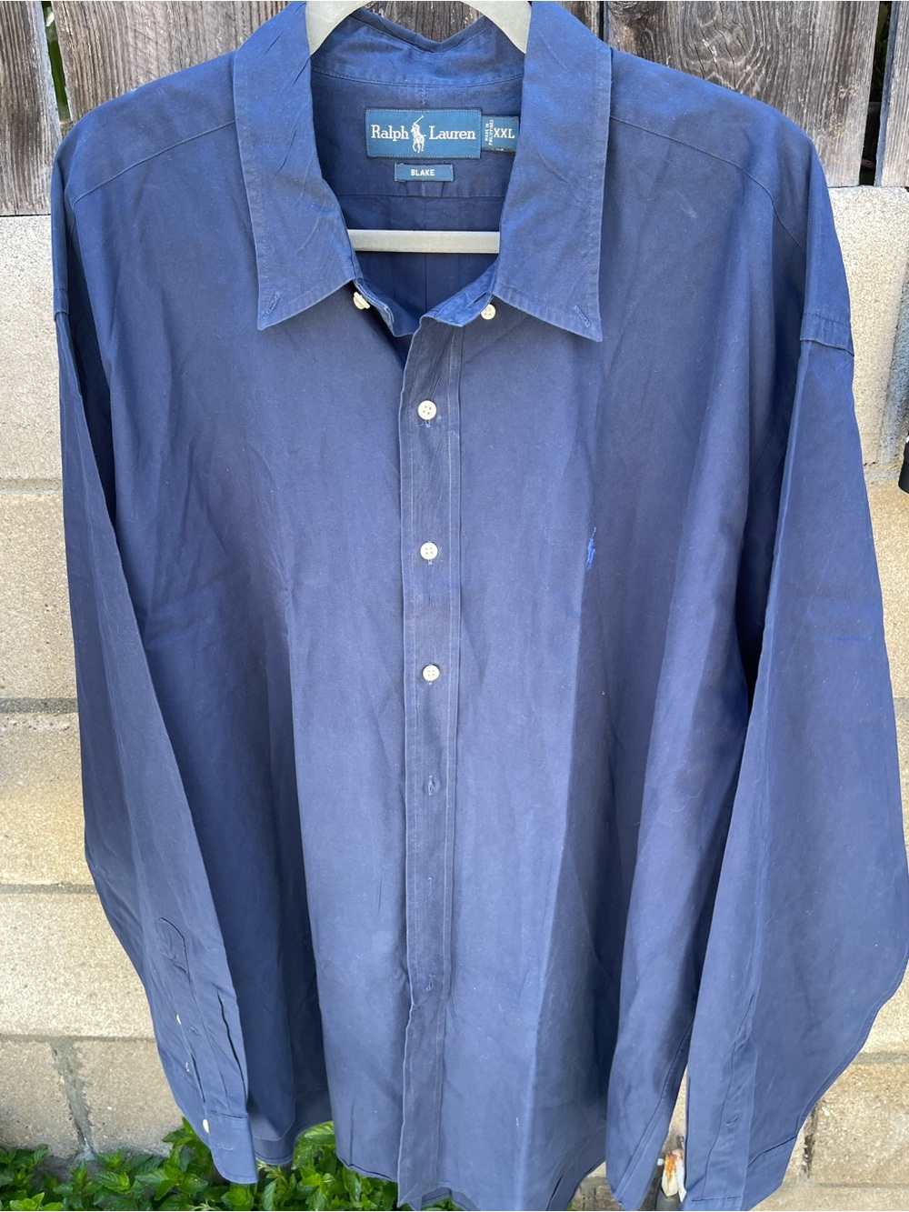 Vintage Polo Ralph Lauren Blake Shirt XXL Navy Blue Button Down Pony Logo